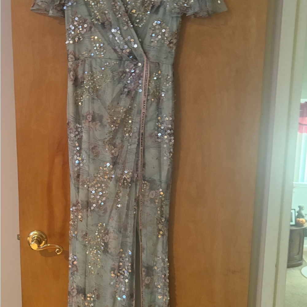 Mac Duggal Sequin Floral Maxi Dress - Picture 3 of 8